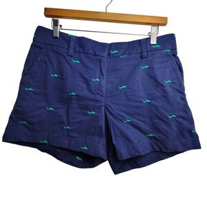 British Khaki Blue Shorts With Sharks Size 8